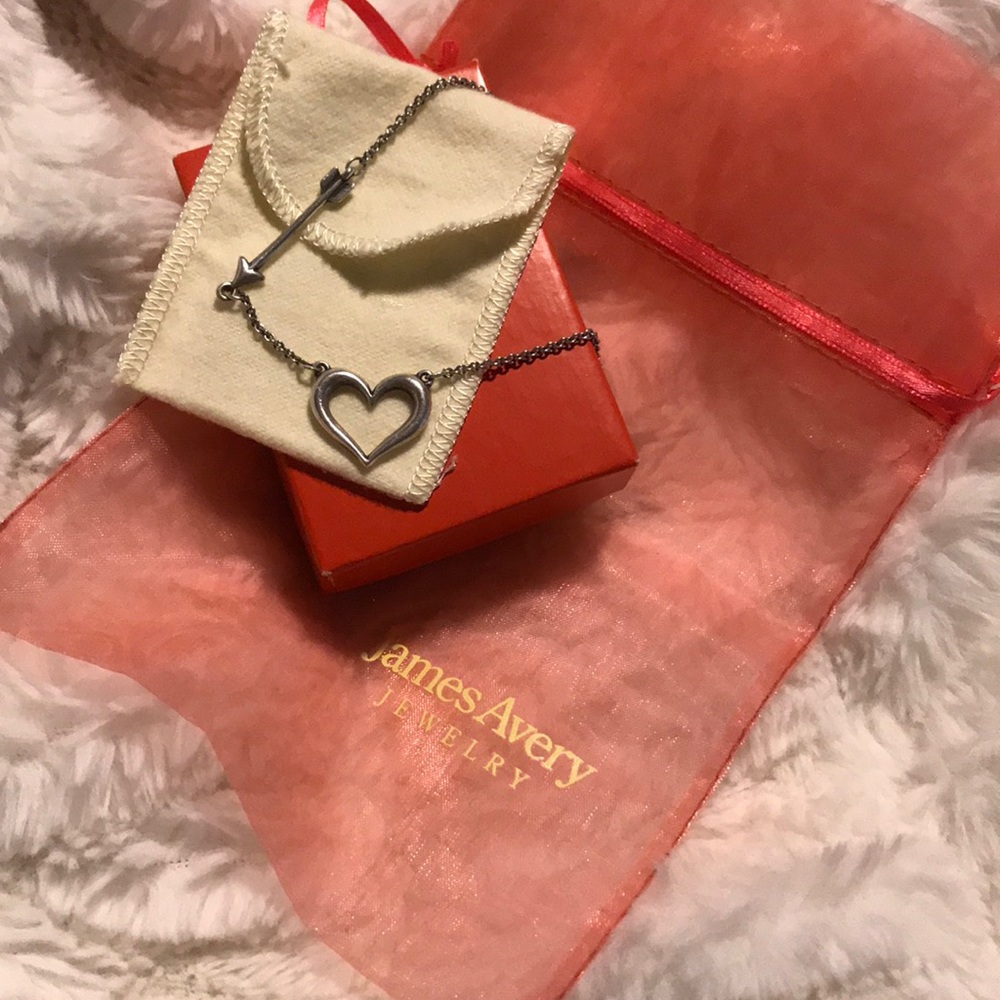 James Avery love struck heart necklace